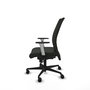 Piqueras Y Crespo Albacete confidente - Chaise de bureau noire avec mécanisme Synchro et accoudoirs ByN