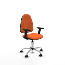 PIQUERAS Y CRESPO Chaise de bureau Algarra, tissu orange, base chromée