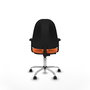 PIQUERAS Y CRESPO Chaise de bureau Algarra, tissu orange, base chromée