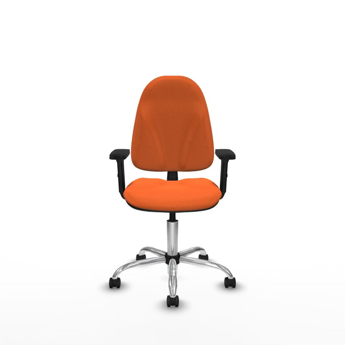 PIQUERAS Y CRESPO Chaise de bureau Algarra, tissu orange, base chromée