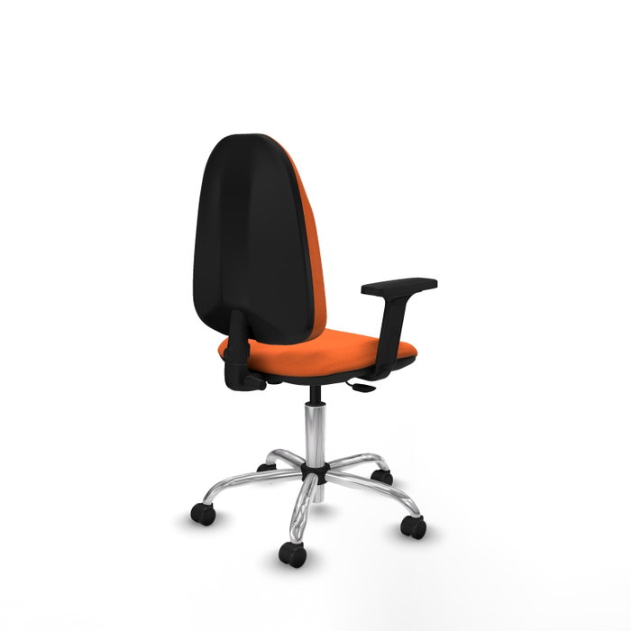 PIQUERAS Y CRESPO Chaise de bureau Algarra, tissu orange, base chromée