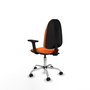 PIQUERAS Y CRESPO Chaise de bureau Algarra, tissu orange, base chromée