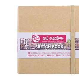 Talens Art Creation Cahier de Croquis Couverture Kraft 12 x 12 cm