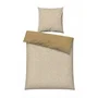 Parure de lit 140 x 200 cm - Gris / Moutarde / Blanc - 100% coton renforcé