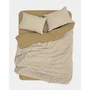 Parure de lit 140 x 200 cm - Gris / Moutarde / Blanc - 100% coton renforcé