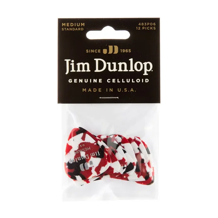 DUNLOP Pack de 72 médiators Genuine Celluloid Classic Confetti - Medium