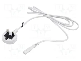 POS Câble d'alimentation H03VVH2-F BS 1363 (G) vers IEC C7 femelle, 1,8 m