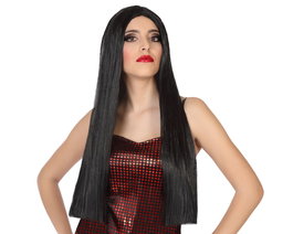 Morena Perruque Longue Droite de 60 cm et 120 g - Idéale pour Halloween, Cosplay et Déguisements de Sorcière ou Vampire