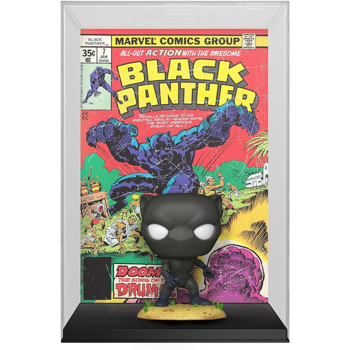 Funko POP Figura Comic Cover Marvel Black Panther - Figurine en vinyle de collection 9 cm avec fenêtre cadeau