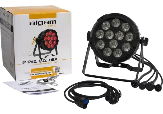 ALGAMLIGHT IP-PAR-1212-HEX Projecteur LED Par 12x12W RGBWA+UV 6-en-1 pour Extérieur IP65