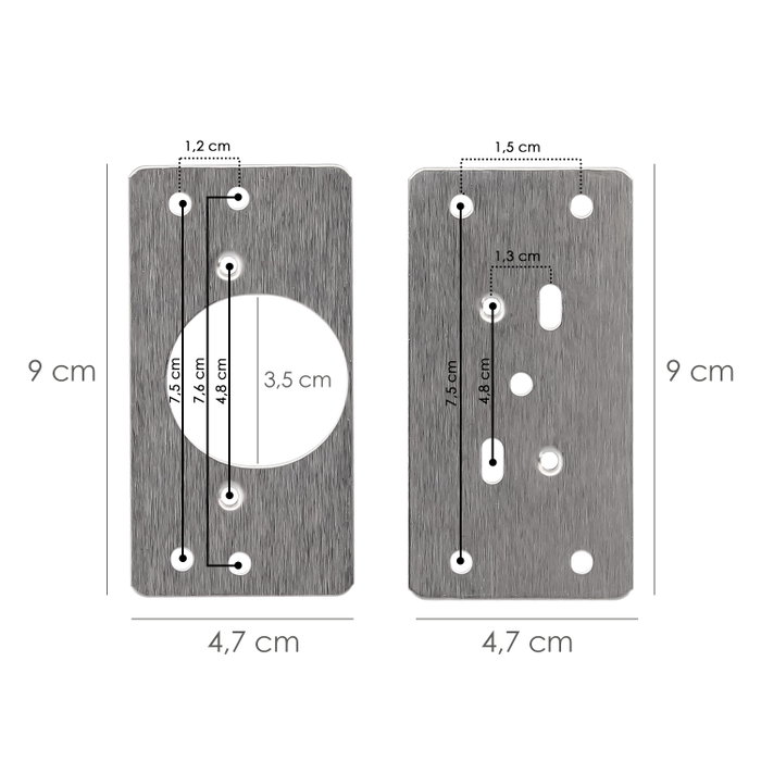 WOLFPACK LINEA PROFESIONAL Placas Reparacion Bisagras Cazoleta 4,7x9 cm, 2 pièces