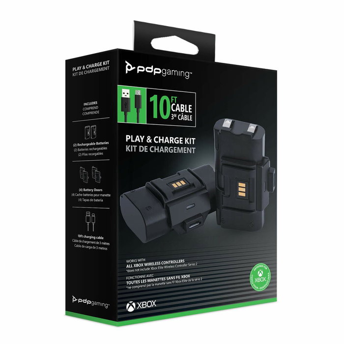 PDP Kit Play & Charge pour manettes Xbox One et Series X|S - Noir PDP Kit Play & Charge pour manettes Xbox One et Series X|S - Noir