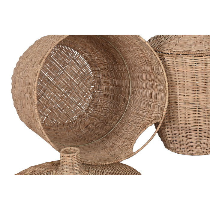 Boîte Décorative Home ESPRIT Naturel Métal Tropical (2 Pièces)