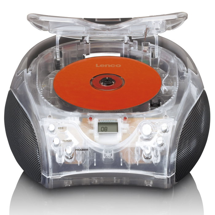 Lenco SCD-24 radio FM portable avec lecteur CD transparente Lenco SCD-24 radio FM portable avec lecteur CD transparente