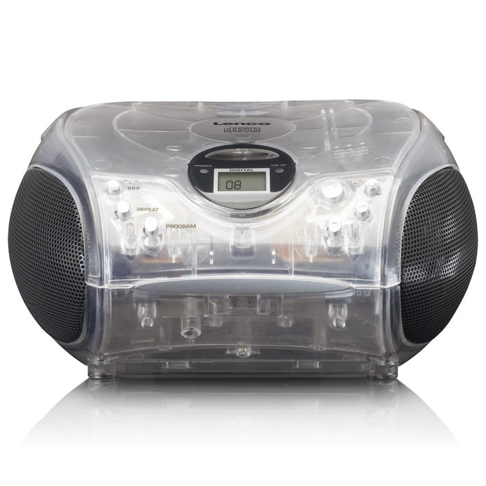 Lenco SCD-24 radio FM portable avec lecteur CD transparente Lenco SCD-24 radio FM portable avec lecteur CD transparente