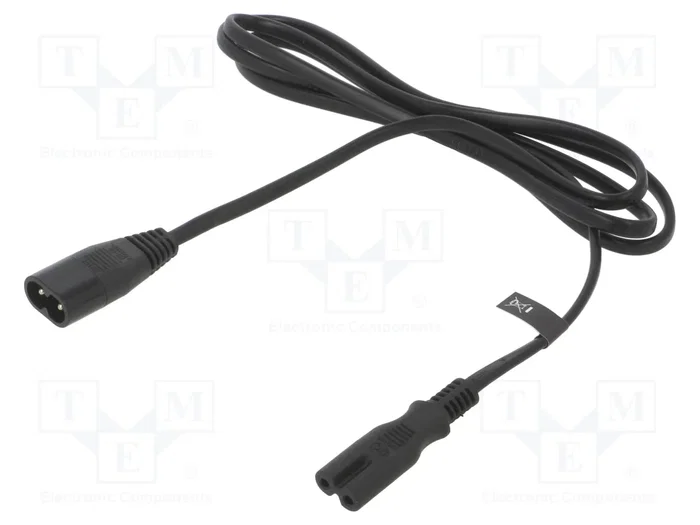 POS Câble d'alimentation H03VVH2-F IEC C7 femelle vers IEC C8 mâle 1,5m POS Câble d'alimentation H03VVH2-F IEC C7 femelle vers IEC C8 mâle 1,5m