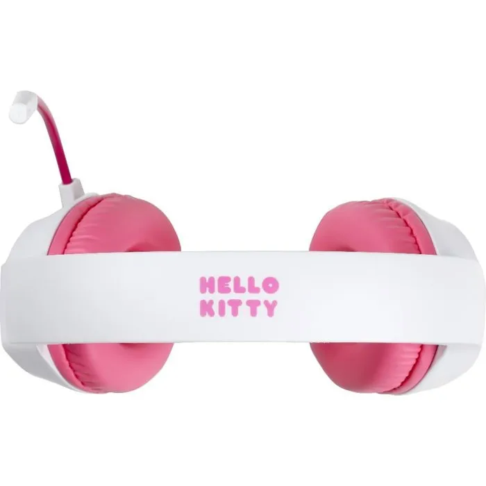 Konix Casque Gaming Circum-aural Filaire avec Micro - Thème Hello Kitty - Compatible PC, PS5, Switch 2, Xbox - Blanc et Rose - Confort Soft Touch