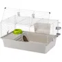 Ferplast Cavie 80X1 Cage pour cochons d'Inde et rongeurs 77 x 48 x 42 cm avec accessoires, gris clair