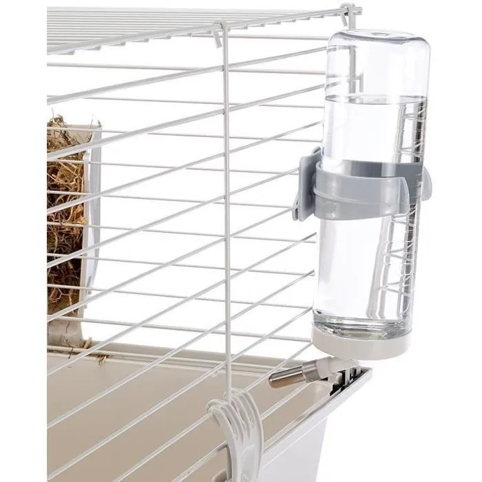 Ferplast Cavie 80X1 Cage pour cochons d'Inde et rongeurs 77 x 48 x 42 cm avec accessoires, gris clair