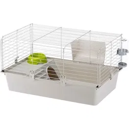 Ferplast Cavie 80X1 Cage pour cochons d'Inde et rongeurs 77 x 48 x 42 cm avec accessoires, gris clair