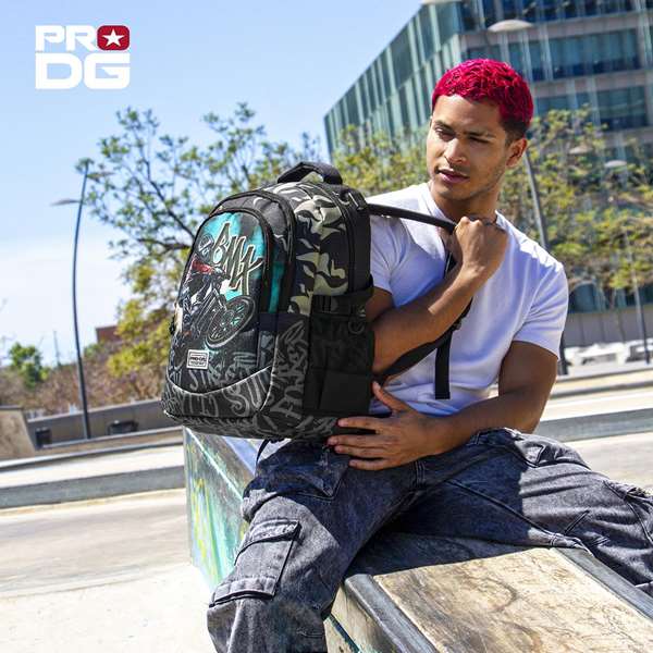 PRODG Sac à dos Run Plus FAN Rise 44x34x21 cm - Grande capacité avec port USB et dos aéré, matériau Ripstop résistant