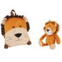 PERLETTI - Mochila reversible avec peluche Lenny Lion - Sac à dos pour enfant, 25 x 22 x 5 cm