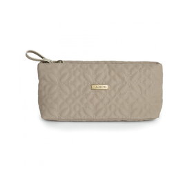 Jjdk Picea - Trousse de maquillage organisatrice pour cosmétiques en tissu élégant, compartiments élastiques, 24 x 12 x 8 cm - Beige