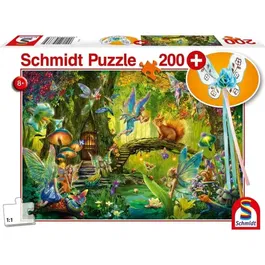 Schmidt Spiele Puzzle Fées dans la Forêt, 200 pièces, avec Baguette Magique