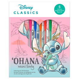 Kids Licensing - Blister cahier d'activités + 6 stylos gel Stitch Disney - 18.5x23x2.5 cm