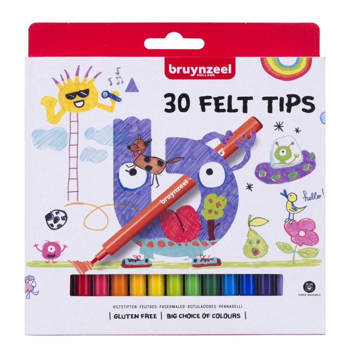 Bruynzeel Set de 30 Marqueurs aux Couleurs Variées Bruynzeel Set de 30 Marqueurs aux Couleurs Variées