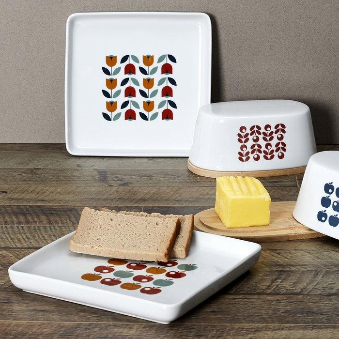 Home Deco Factory Plat carré Retro 18x18 cm décorations assorties Home Deco Factory Plat carré Retro 18x18 cm décorations assorties