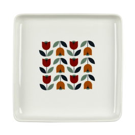 Home Deco Factory Plat carré Retro 18x18 cm décorations assorties