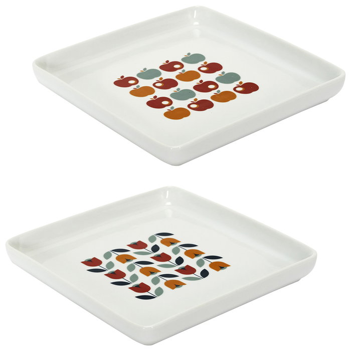 Home Deco Factory Plat carré Retro 18x18 cm décorations assorties Home Deco Factory Plat carré Retro 18x18 cm décorations assorties