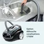 Thomas Aquatic Onyx Aspirateur Détacheur 2 en 1, Filtration par Eau, 1700W Max, 83 dB(A), Rayon d'Action 10m, Câble 6m