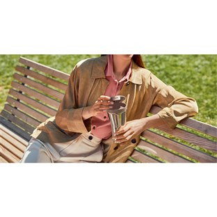 Alessi GIA24 BR - Cantimplore thermique de voyage en acier inoxidable 18/10 Caffa par Giulio Iacchetti - Pour boissons chaudes ou froides