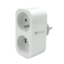 Konyks Priska Duo FR - Prise connectée double intelligente Wi-Fi et Bluetooth, compatibilité Alexa, Google Home, Siri, suivi consommation