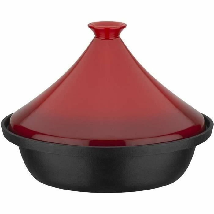 GSW Tajine en fonte massive avec couvercle céramique rouge, 30 x 22 cm GSW Tajine en fonte massive avec couvercle céramique rouge, 30 x 22 cm
