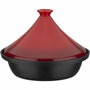 GSW Tajine en fonte massive avec couvercle céramique rouge, 30 x 22 cm