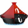 GSW Tajine en fonte massive avec couvercle céramique rouge, 30 x 22 cm