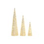 DKD Home Decor Décorations de Noël LED Blanc Doré (3 Pièces)