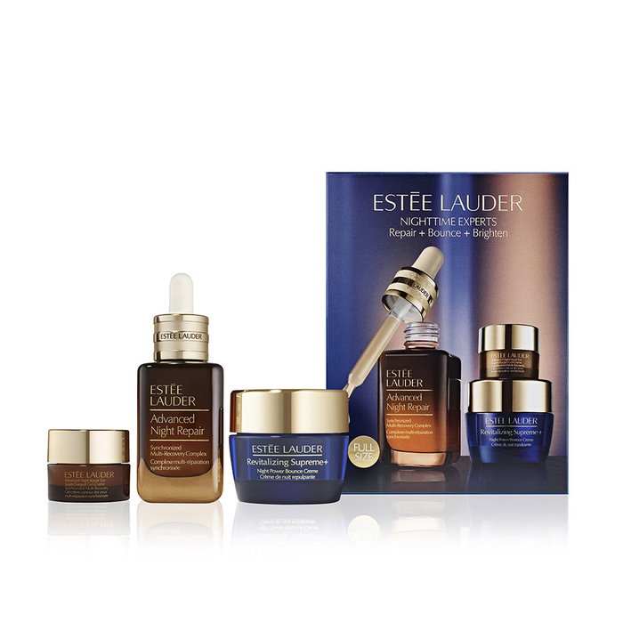 Estée Lauder - Sérum Advanced Night Repair - Boîte de Réparation de Nuit Avancée - Set 3 pièces : Sérum visage 30 ml, Crème de nuit 15 ml, Gel crème 5 ml Estée Lauder - Sérum Advanced Night Repair - Boîte de Réparation de Nuit Avancée - Set 3 pièces : Sérum visage 30 ml, Crème de nuit 15 ml, Gel crème 5 ml