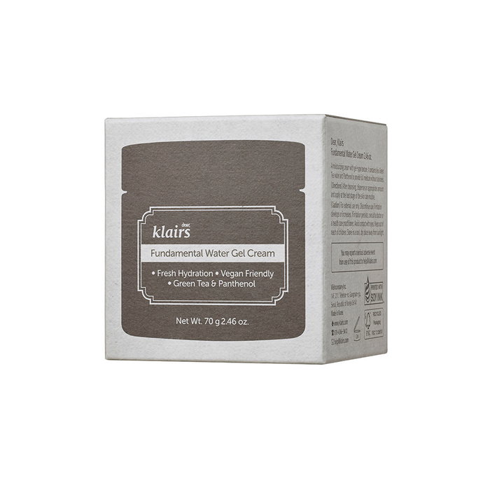 Klairs Gel-crème EAU FONDAMENTALE Hydratant Léger pour Peaux Mixtes à Grasses, 70 g