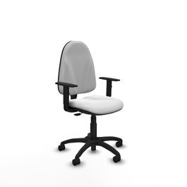PIQUERAS Y CRESPO Chaise de bureau Algarra, tissu blanc, accoudoirs 1D