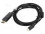 DIGITUS Adaptateur USB C vers DisplayPort 2m Noir 4K UHD