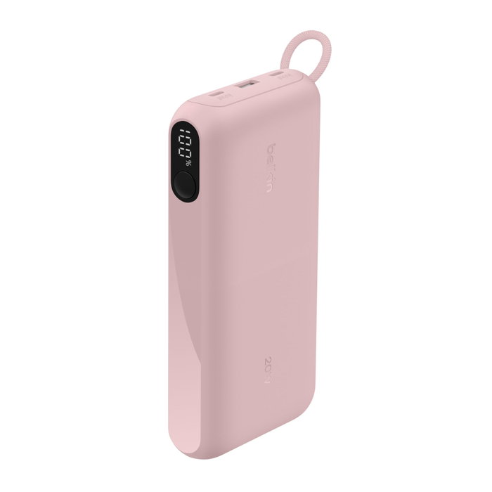 Belkin BoostCharge Power Bank 20K avec écran, 20W, 20 000mAh, rose BPB028hqPK Belkin BoostCharge Power Bank 20K avec écran, 20W, 20 000mAh, rose BPB028hqPK