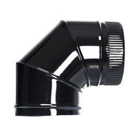 WOLFPACK LINEA PROFESIONAL Coude pour poêle noir vitrifié 200 mm 90°
