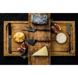 Style De Vie Coffret de 6 couteaux à fromage et à beurre Noir en acier inoxydable