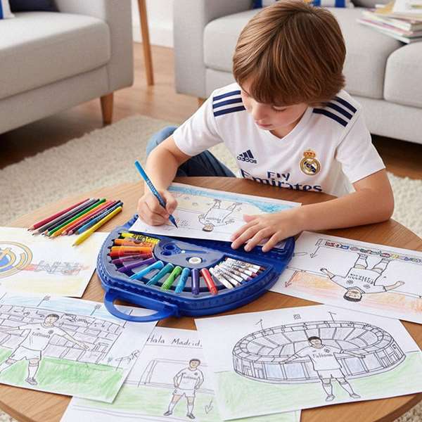 Real Madrid C.F. Kit de Dessin 50 Pièces Blanc