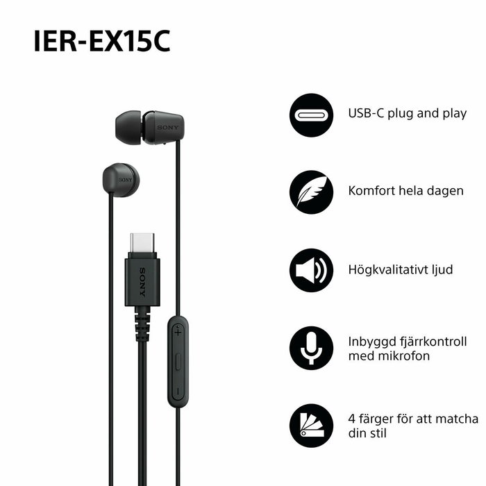 Casque Sony IEREX15CB Noir