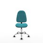 PIQUERAS Y CRESPO Chaise de bureau Algarra, tissu turquoise, sans accoudoirs